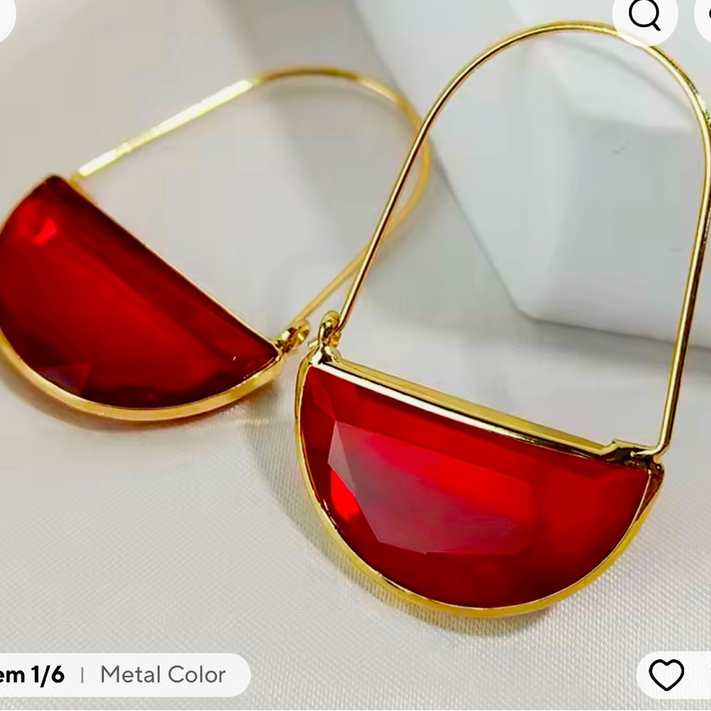 NEW Crystal Hoop Earring for Women  crystal Glass Geometric Design Earrings